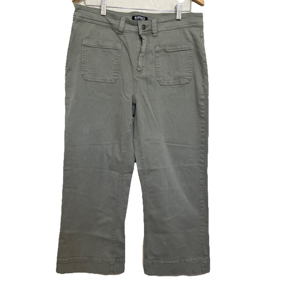Buffalo‎ David Bitton Jeans Women 12 Green Bridgette High Rise Soft Stretch Crop - Picture 1 of 8